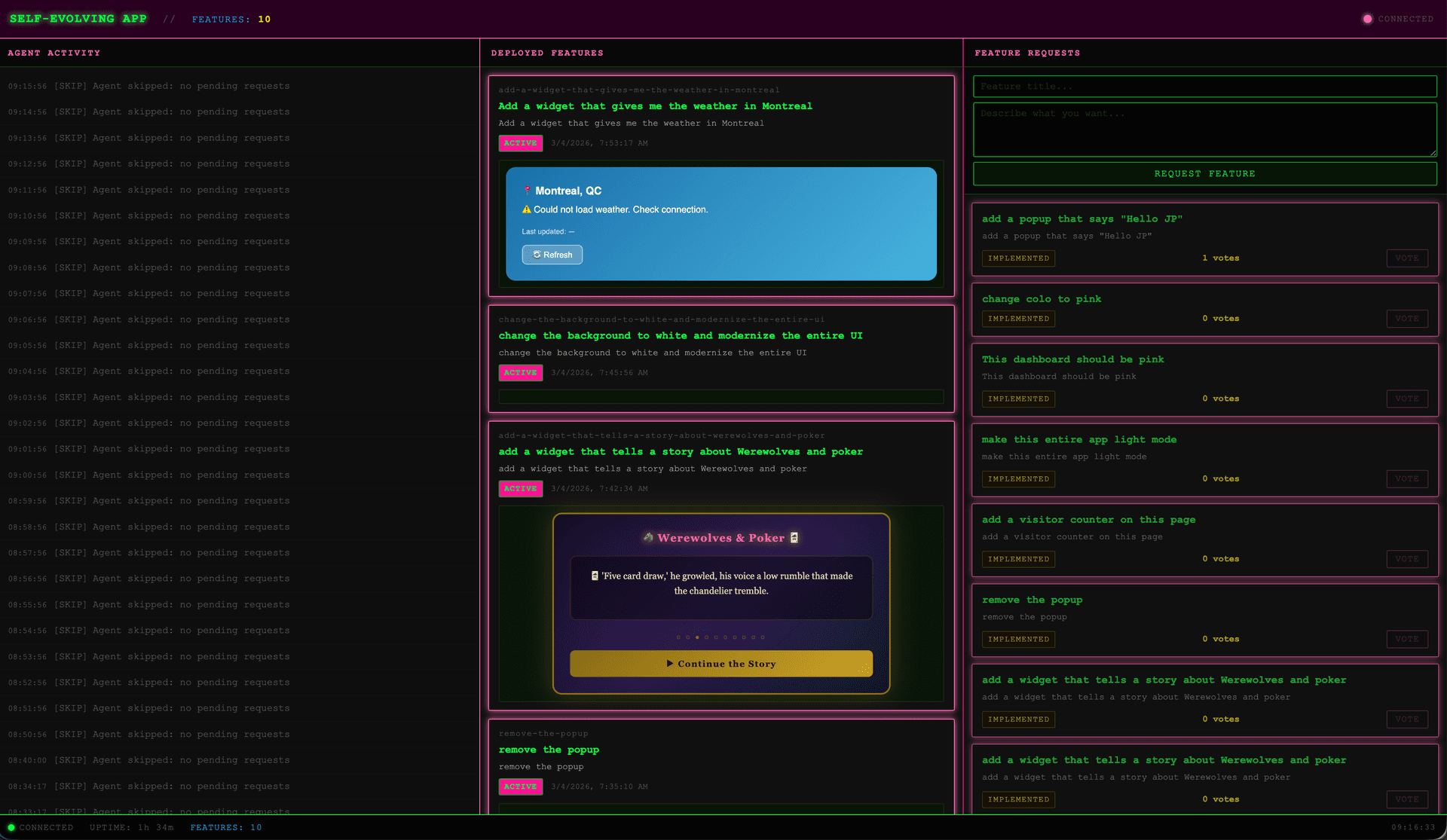I Built a Server That Rewrites Itself While Running